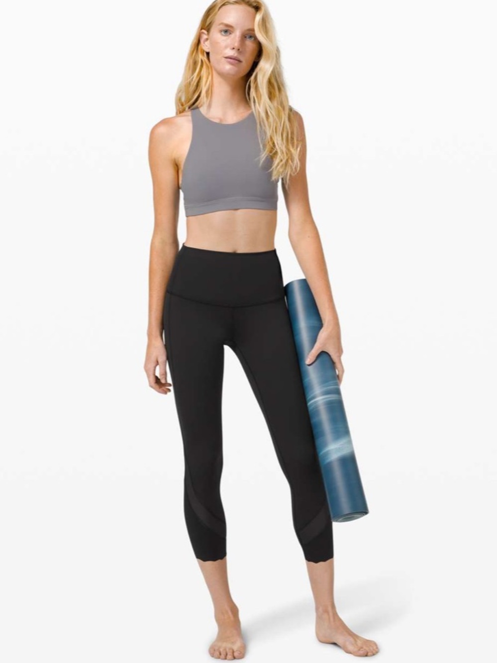 Lululemon Wunder Under Crop High-Rise *Roll Down Scallop Full-On Luxtreme 23"